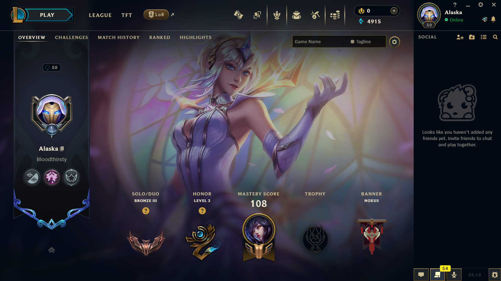 Bronze EUNE League of Legends account