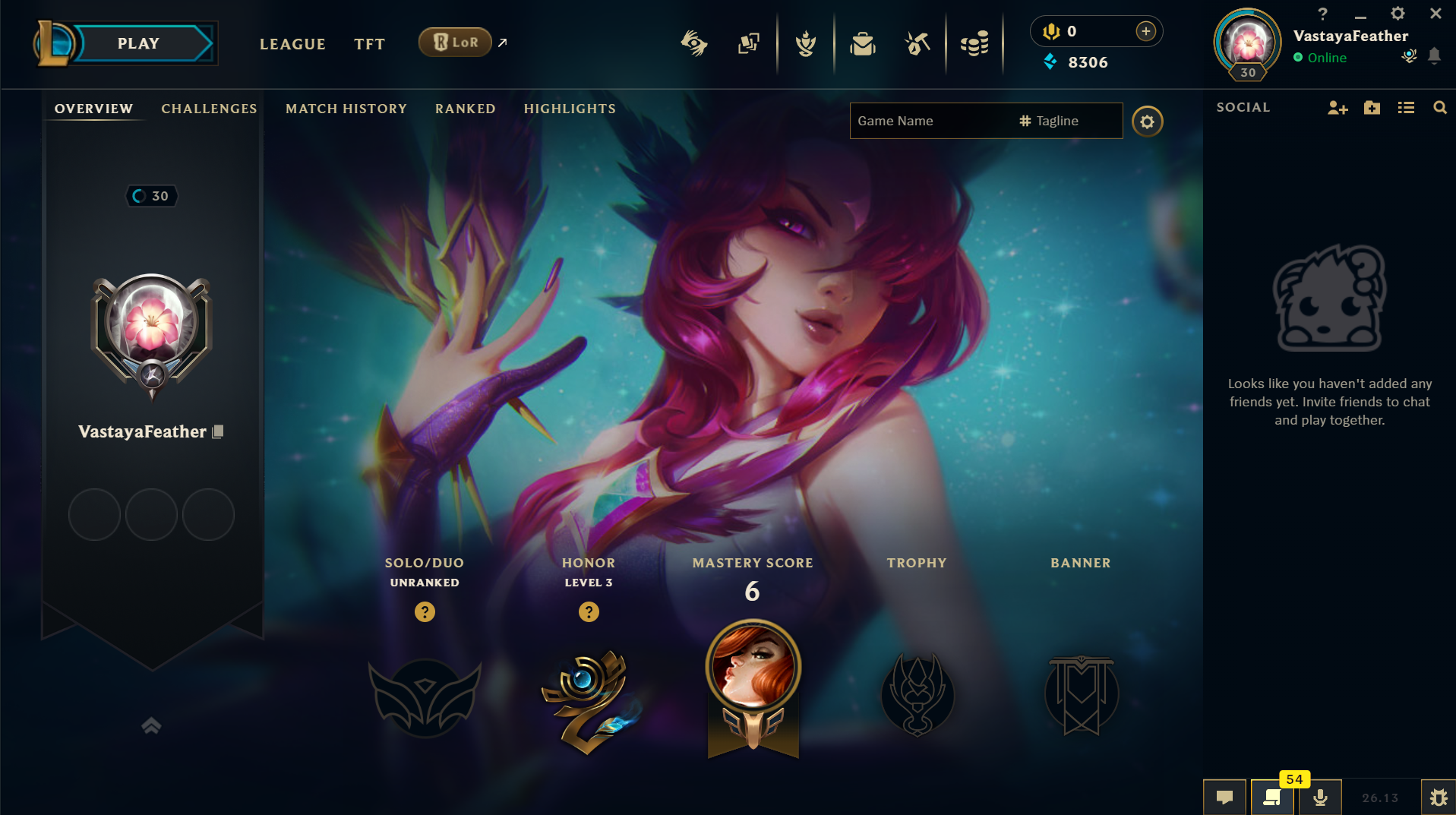 Unranked EUNE League of Legends account
